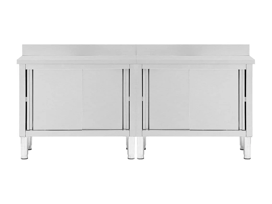 Lot de 2 tables argenté 200 x 50 x 95 cm 02_0000009