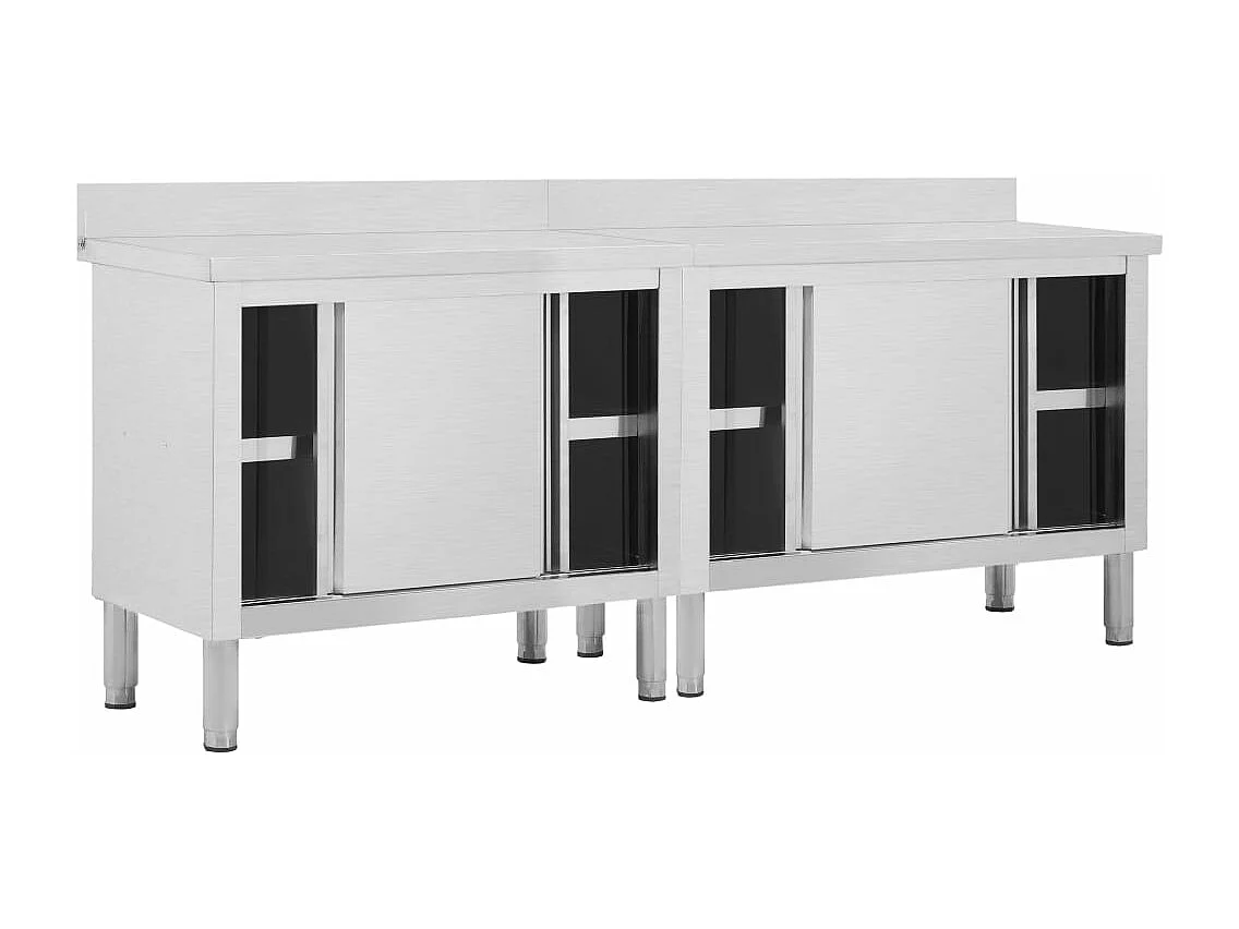 Lot de 2 tables argenté 200 x 50 x 95 cm 02_0000009