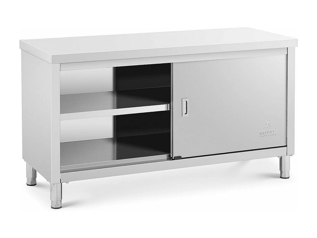 Armário de cozinha profissional baixo em aço inox 150 x 60 x 85 cm capacidade de 600 kg 14_0002479