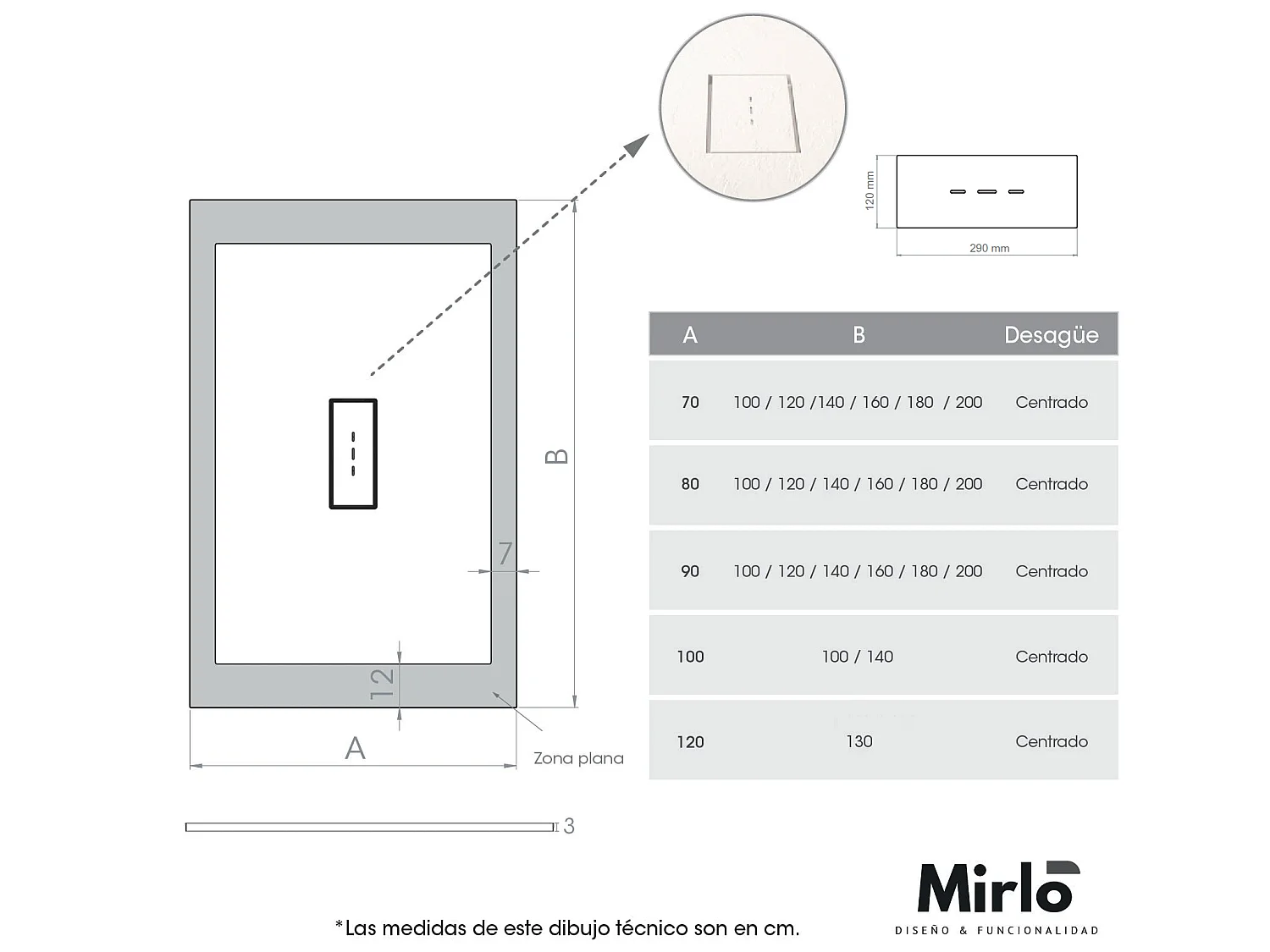 Mineralguss-Duschwanne extra flach VIC GRAU 90x120 cm