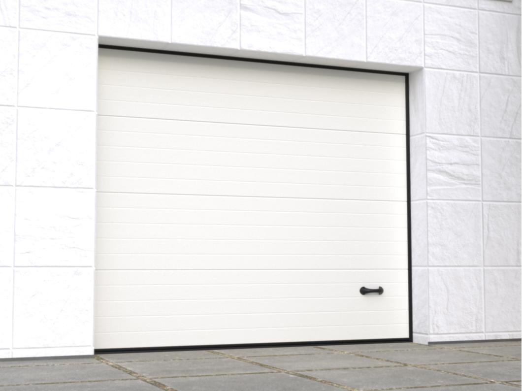 Porte de garage sectionnelle sur mesure rainurée blanche - METRONIA