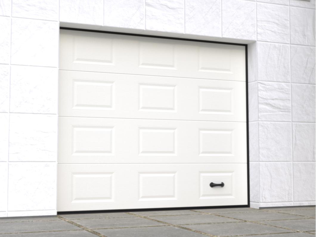 Porte de garage sectionnelle sur mesure à cassettes blanche - MUGONIA