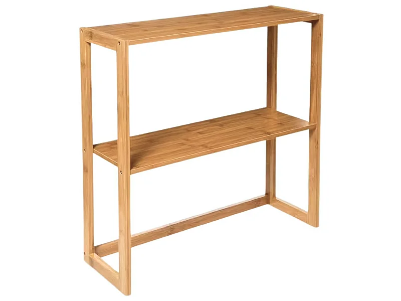 Etagère modulaire en bambou à 2 niveaux 60x57x20cm 7house