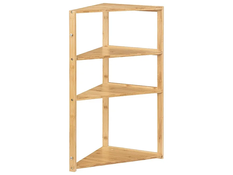 Etagère d'angle en bambou avec 3 niveaux 80x36.6x36.6x33.5cm 7house