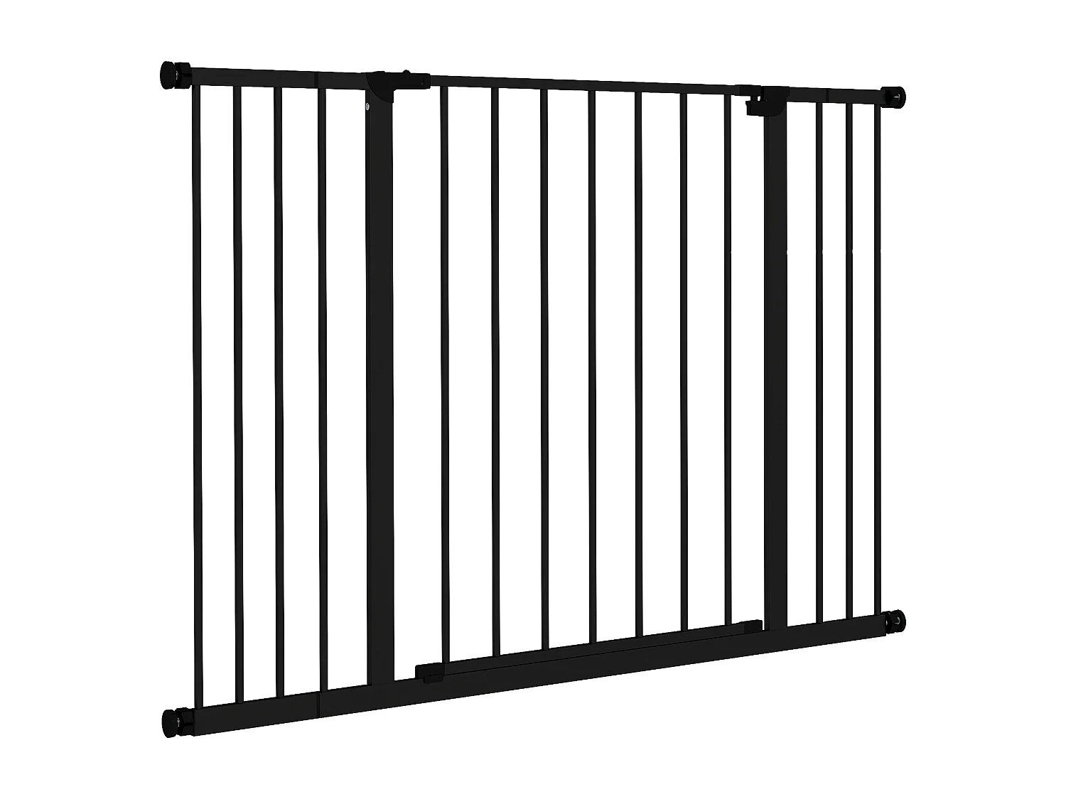 Barrière de sécurité longueur réglable dim. 76-107l x 76H cm sans perçage métal plastique noir