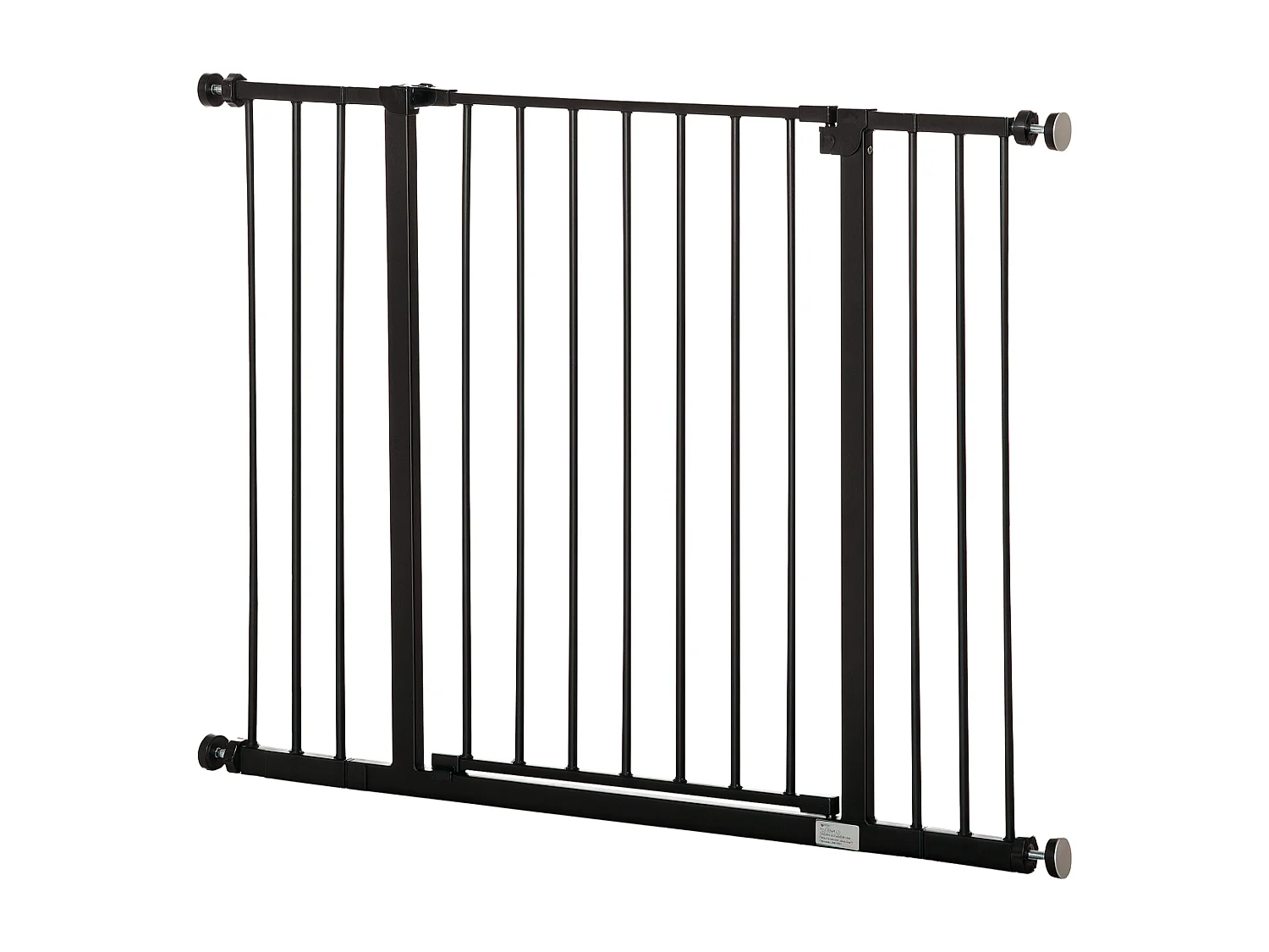 Barrière de sécurité longueur réglable dim. 76-107l x 76H cm sans perçage métal plastique noir