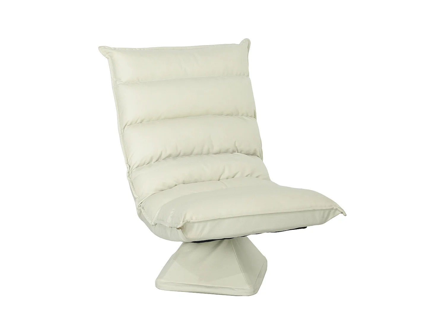 Fauteuil relax grand confort pivotant inclinaison réglable 5 niv. épais garnissage mousse haute densité tissu velours microfibre