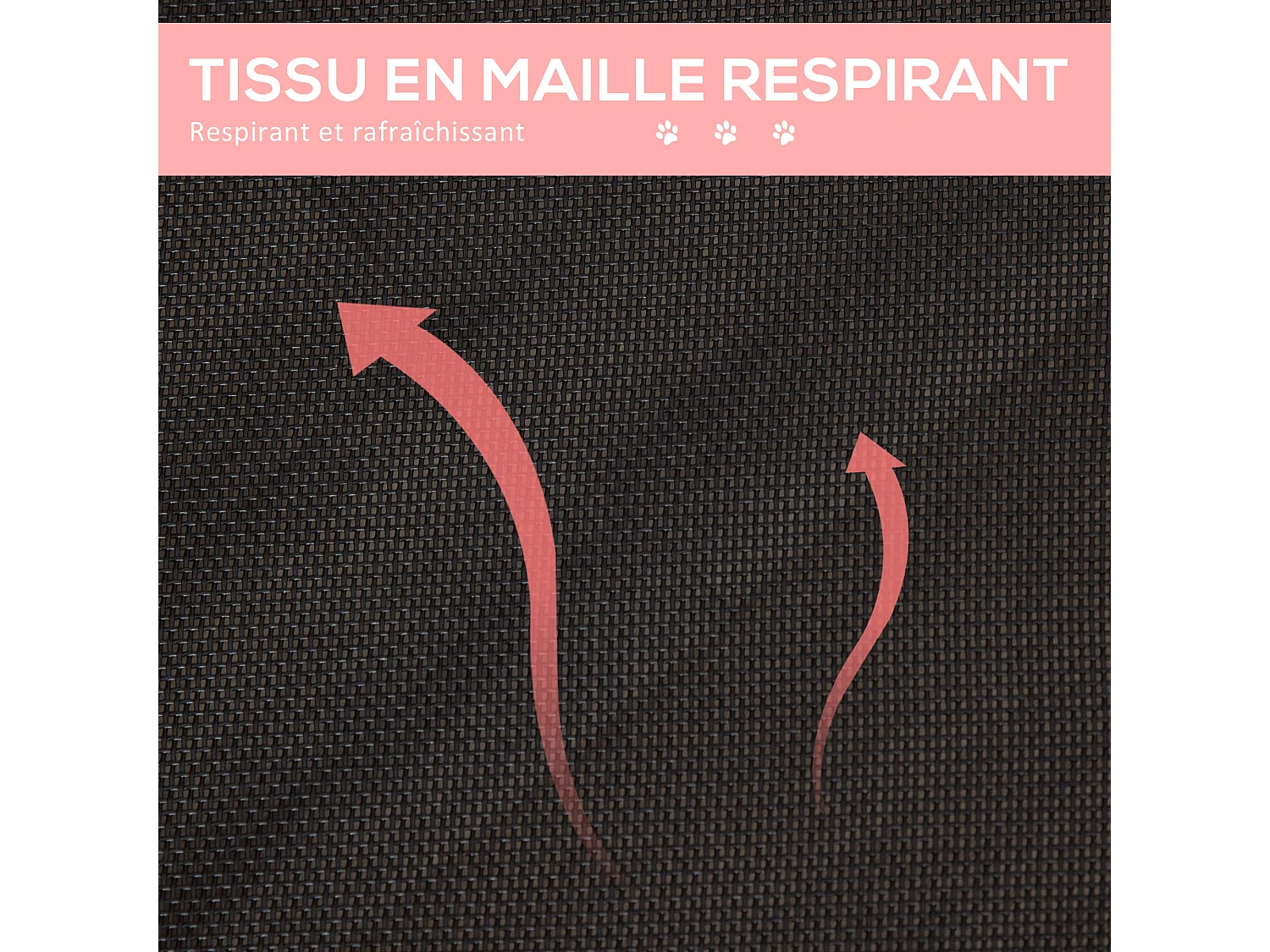 Lit pour chien chat lit de camp grand confort sur pieds tissu oxford textilène micro-perforé 92L x 76l x 18H cm rouge noir