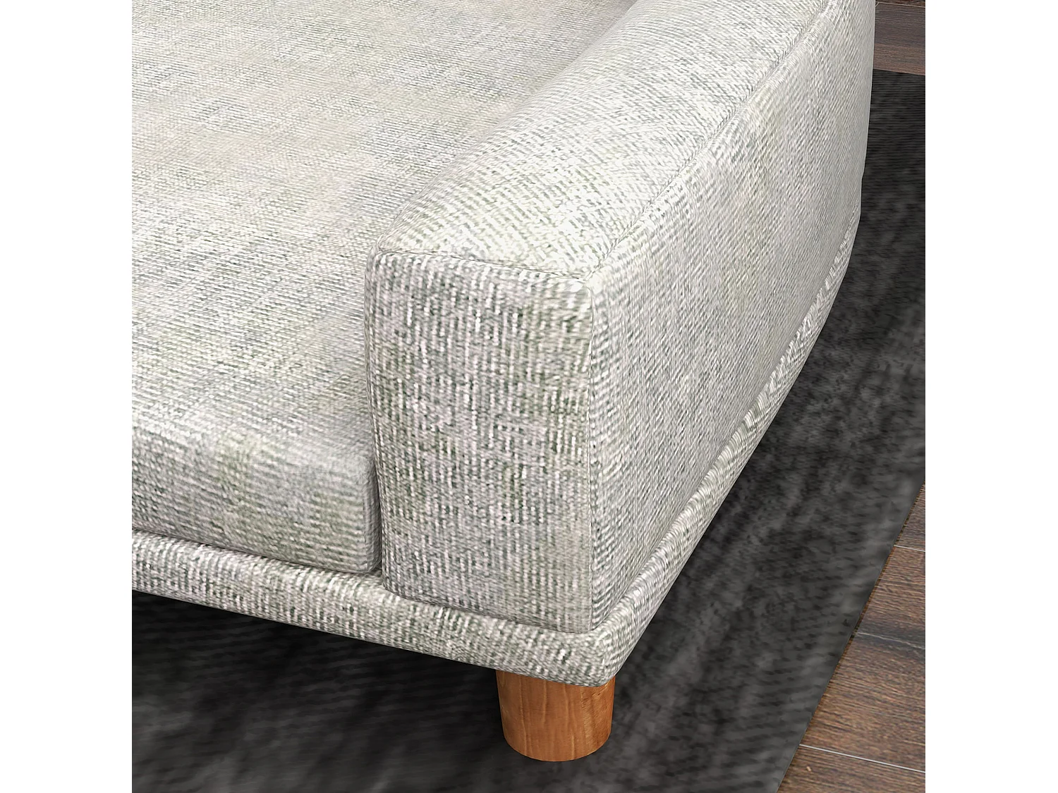 Canapé chien lit pour chien design scandinave coussin déhoussable dim 98L x 67l x 25H cm pieds bois tissu polyester gris