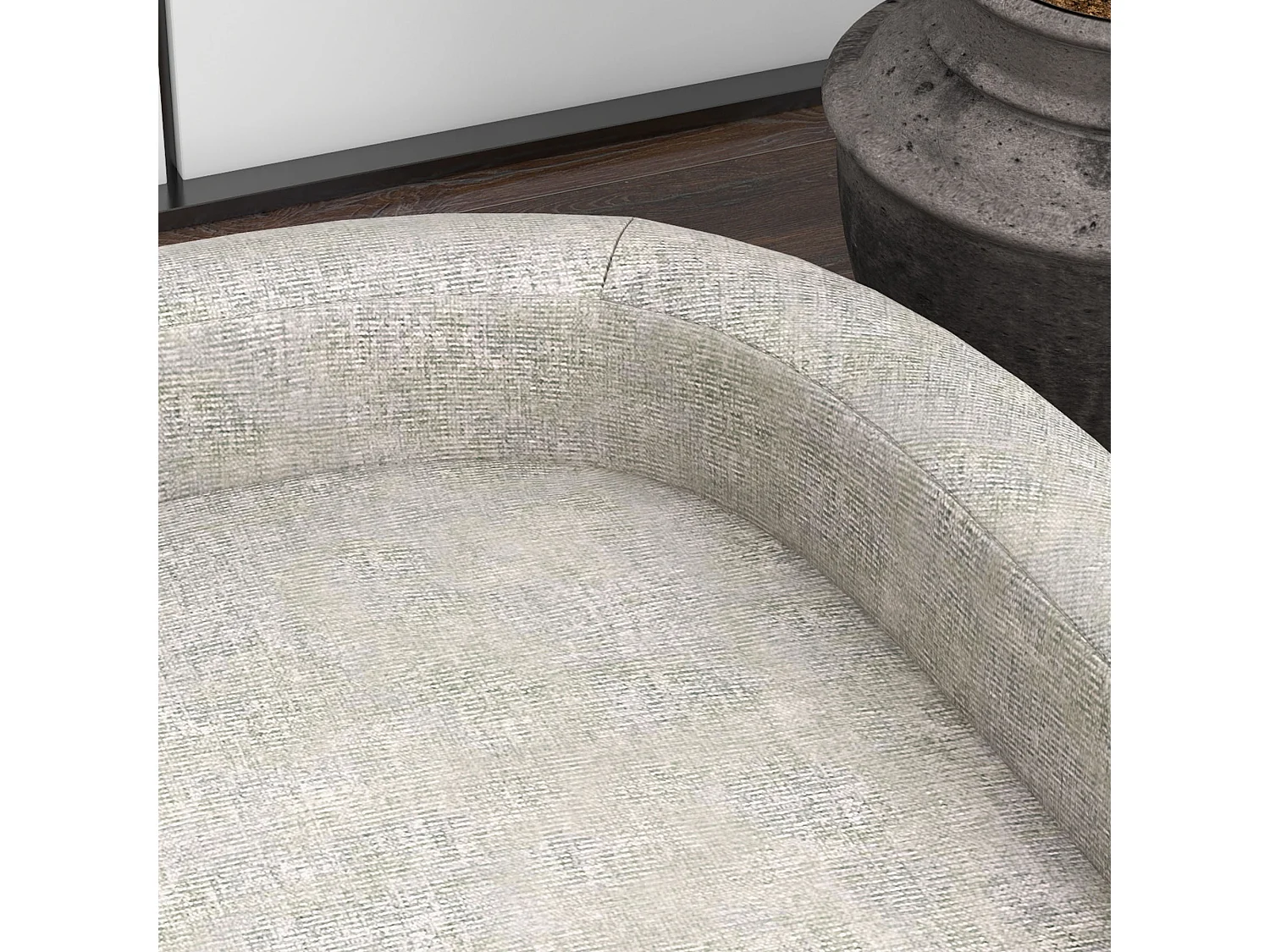 Canapé chien lit pour chien design scandinave coussin déhoussable dim 98L x 67l x 25H cm pieds bois tissu polyester gris