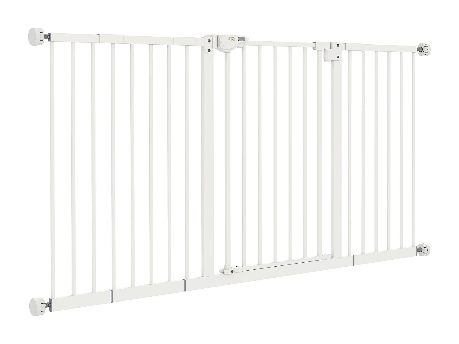 Barrière de sécurité longueur réglable porte double verrouillage sans perçage acier plastique blanc