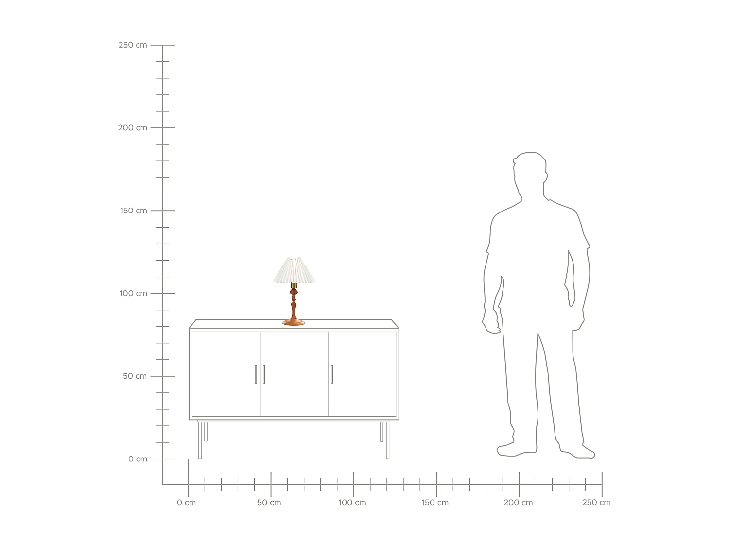 Lámpara de mesa COOKS Madera de roble Marrón oscuro/Blanco