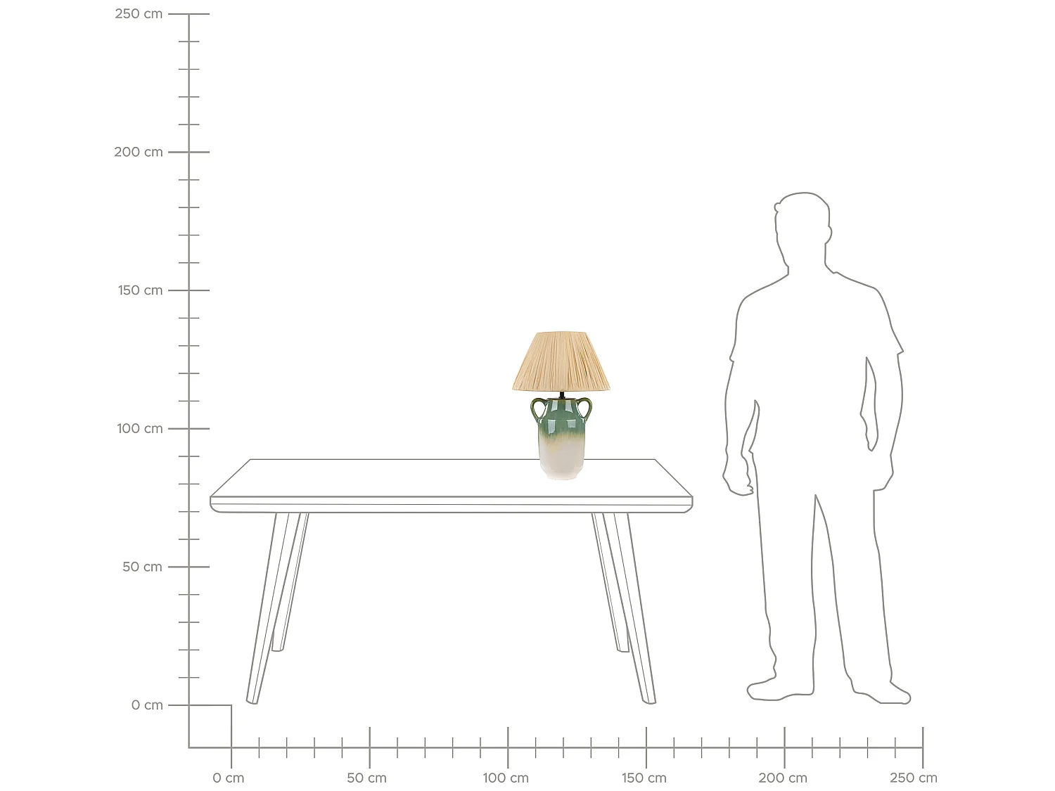 Tischleuchte LIMONES Keramik Grün