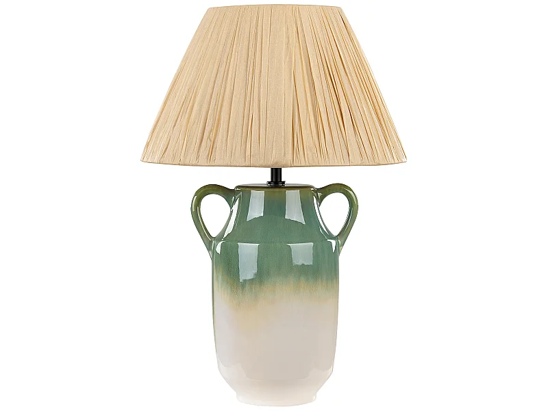 Tischleuchte LIMONES Keramik Grün