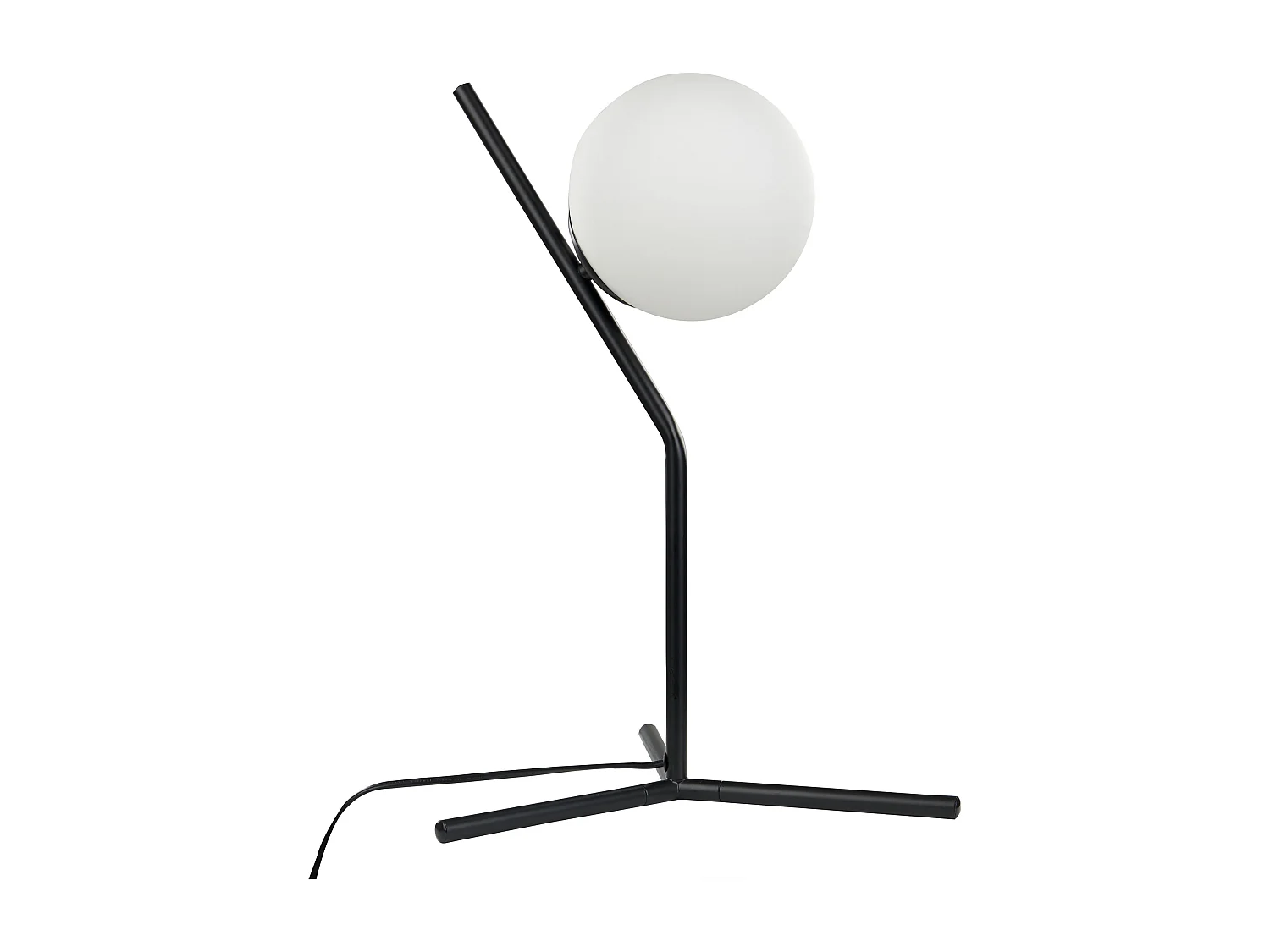 Tischlampe aus Glas Metall schwarz / weiß 45 cm Kugelform Modern Wapiti