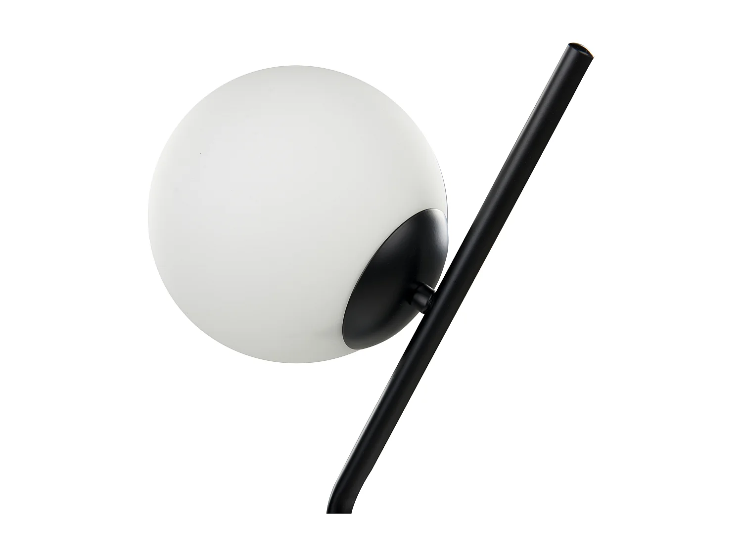 Tischlampe aus Glas Metall schwarz / weiß 45 cm Kugelform Modern Wapiti