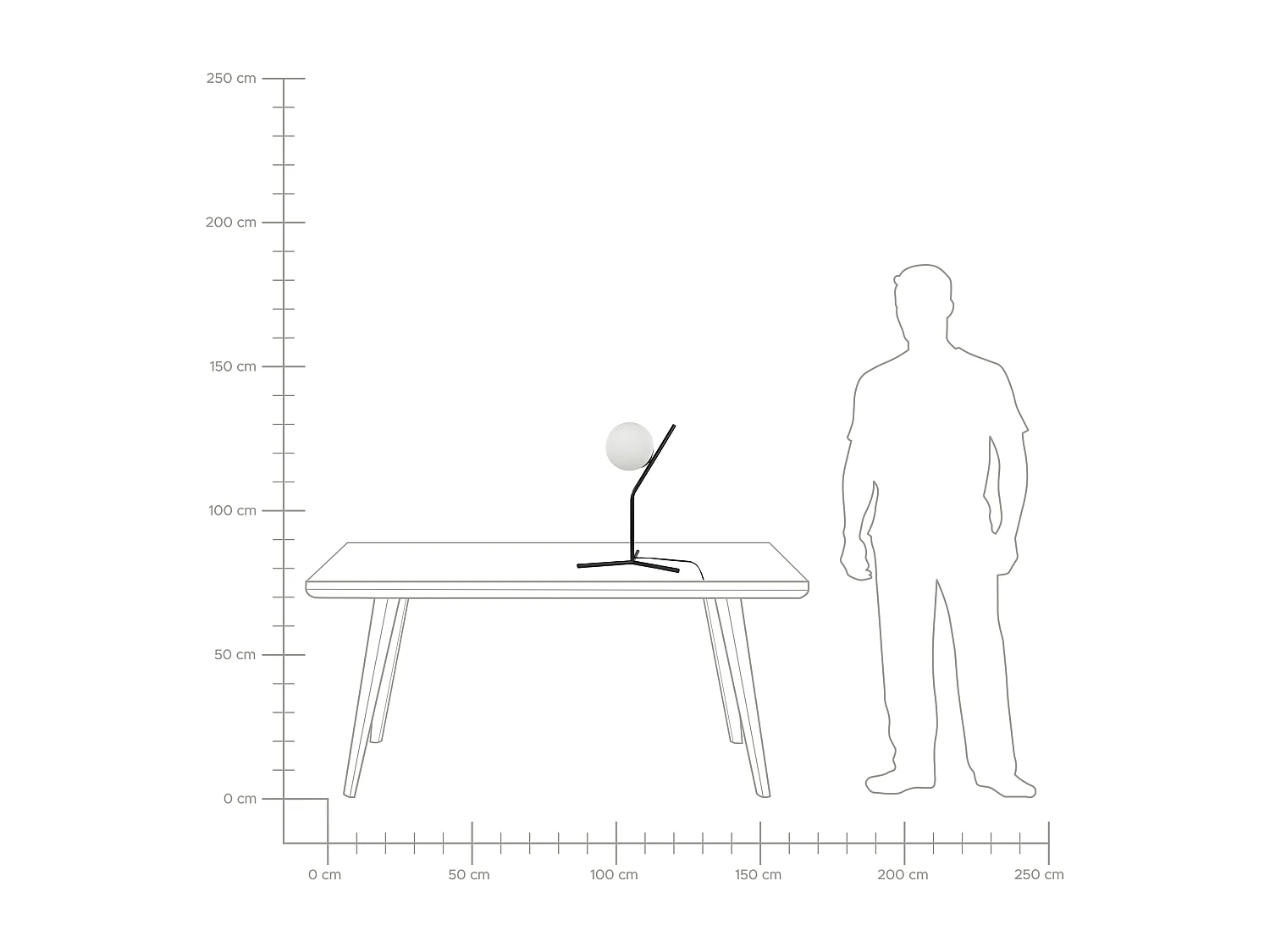 Tischlampe aus Glas Metall schwarz / weiß 45 cm Kugelform Modern Wapiti