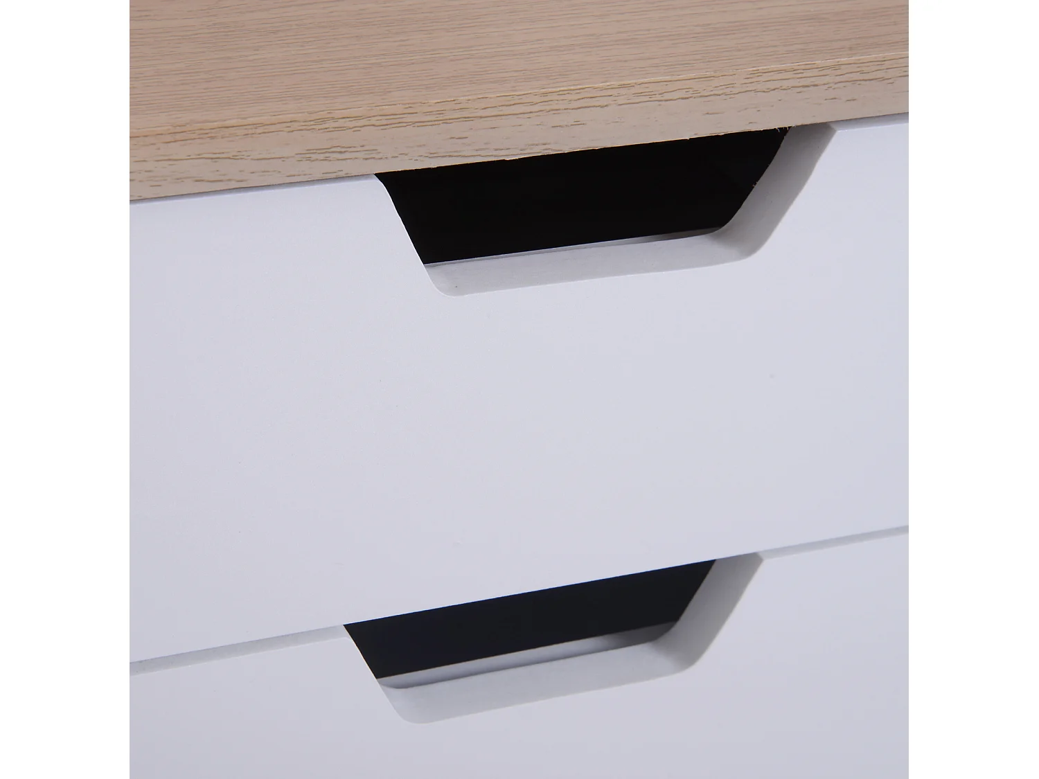 HOMCOM Caisson de bureau rangement bureau sur roulettes 3 tiroirs coulissants dim. 34L x 40I x 60,5H cm MDF blanc bois clair