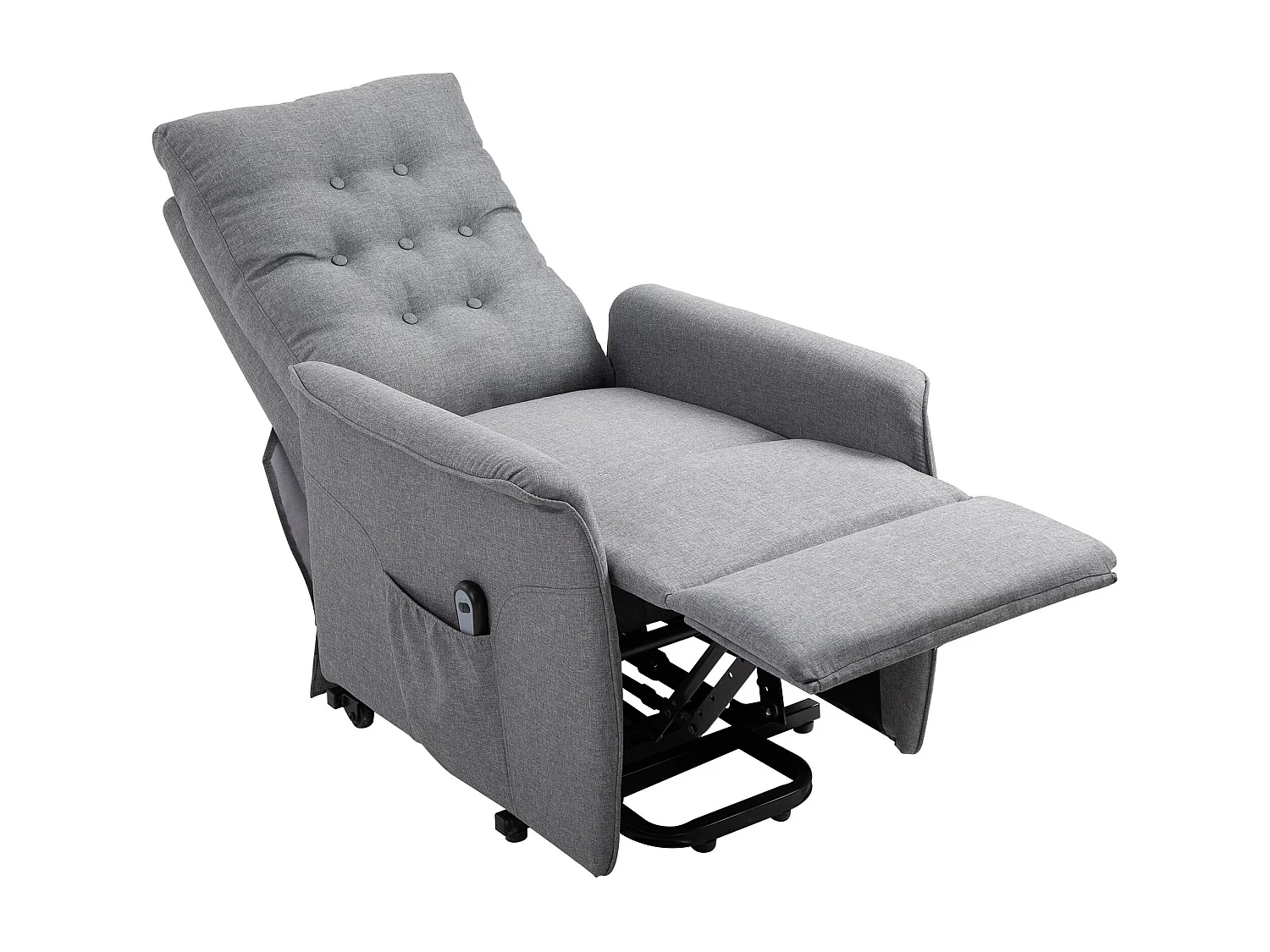 Fauteuil de relaxation électrique fauteuil releveur inclinable avec repose-pied ajustable lin gris