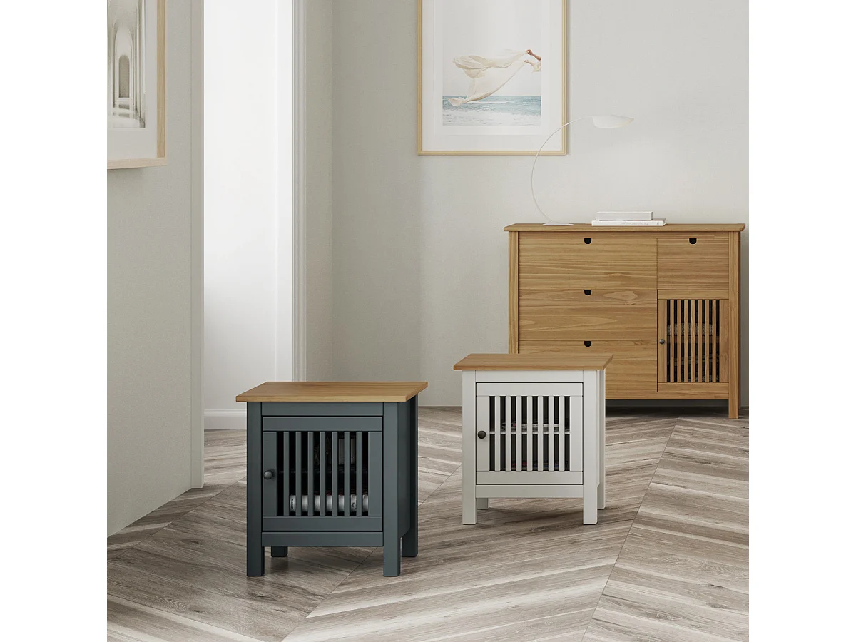 Nachtkastje Bruna - 46x35x49.5cm - Grijs