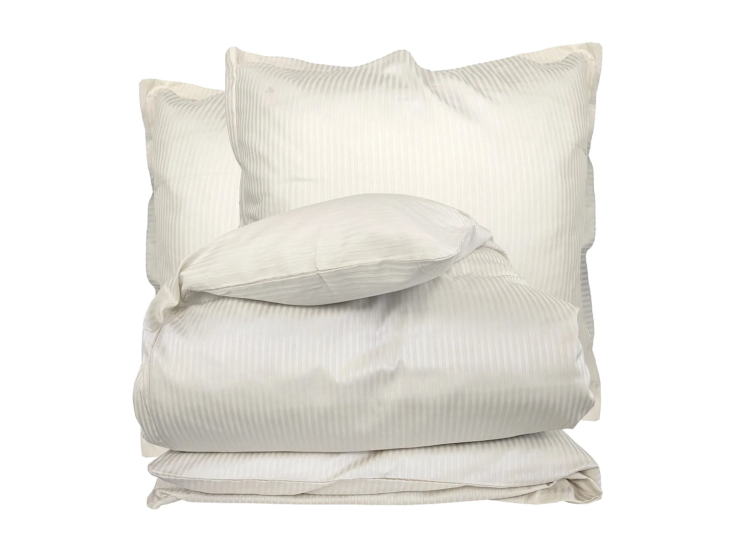 Parure de lit 200x200 satin de coton GRAND HÔTEL 3 pièces marron Sable