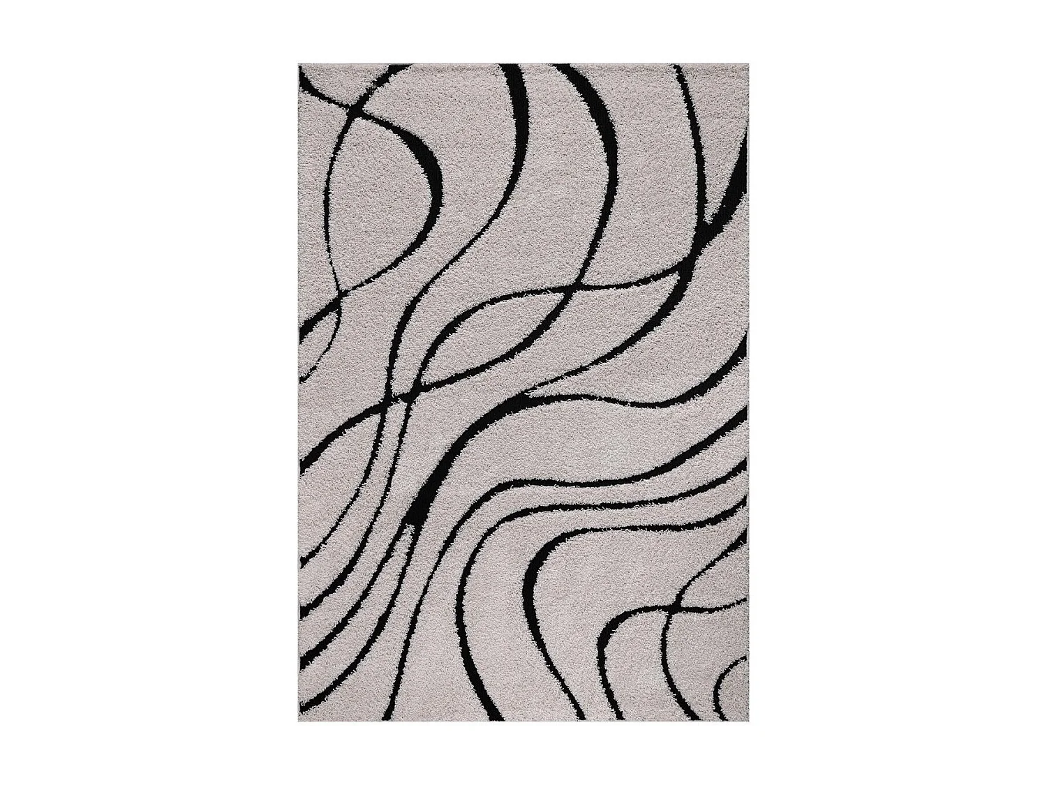 Tapis shaggy tissé motif géométrique POUDA