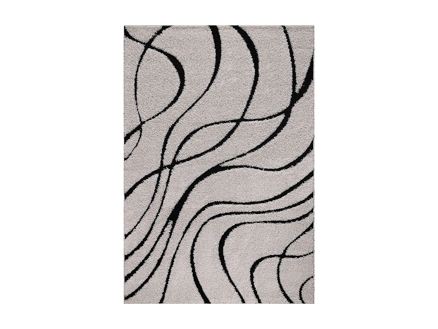 Tapis shaggy tissé motif géométrique POUDA