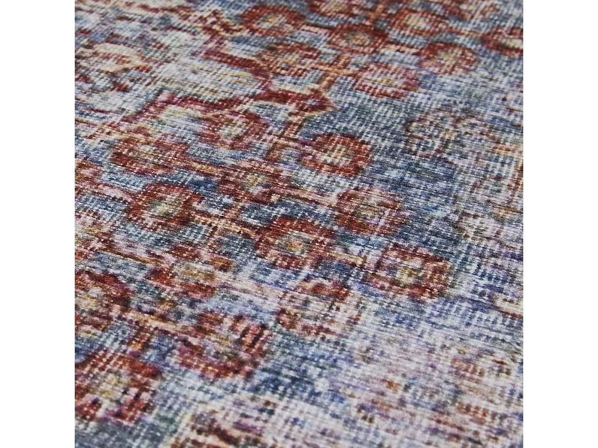 tapis chambre 120x170 tissé marron et gris rectangle motif faux uni NIKAL