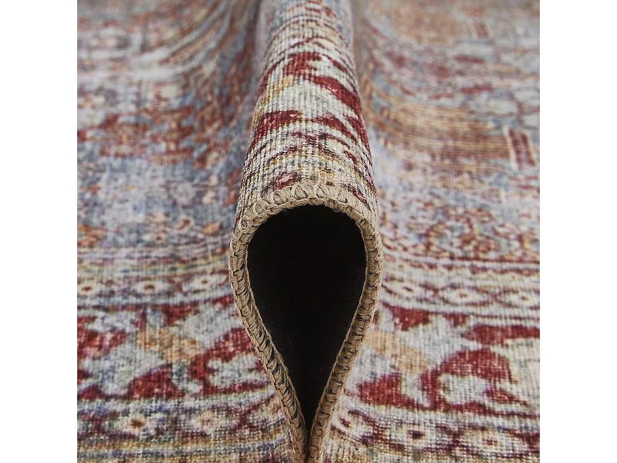 tapis chambre 120x170 tissé marron et gris rectangle motif faux uni NIKAL