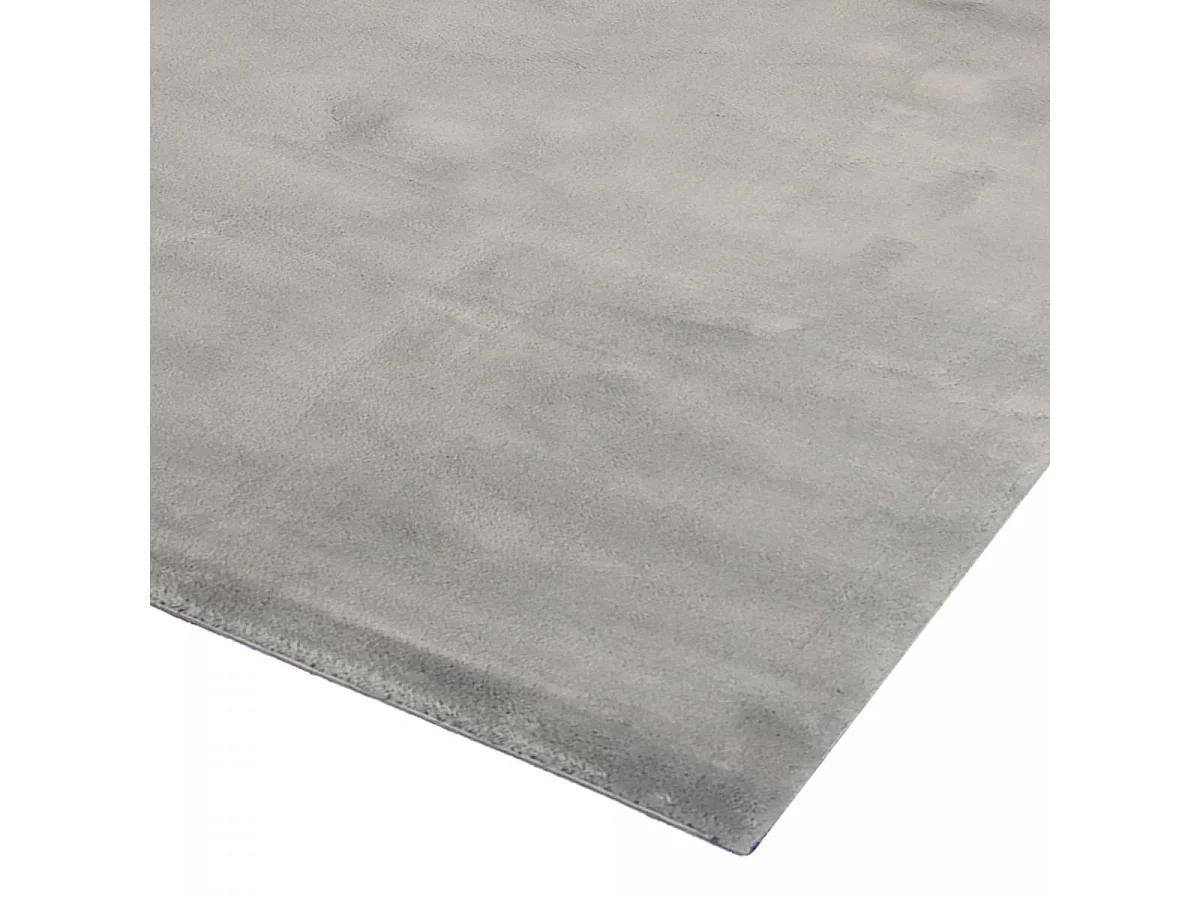 Tapis salon LYN10 LAVABLE 160x230 soyeux et doux, tapis gris uni à l'aspect Shaggy