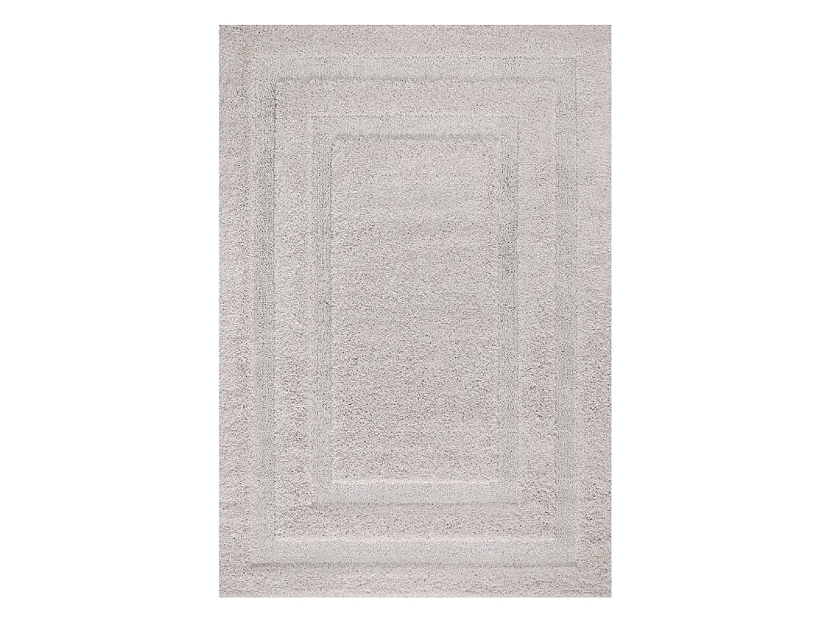 tapis grand salon 200x280 tissé beige rectangle motif faux uni KOULA