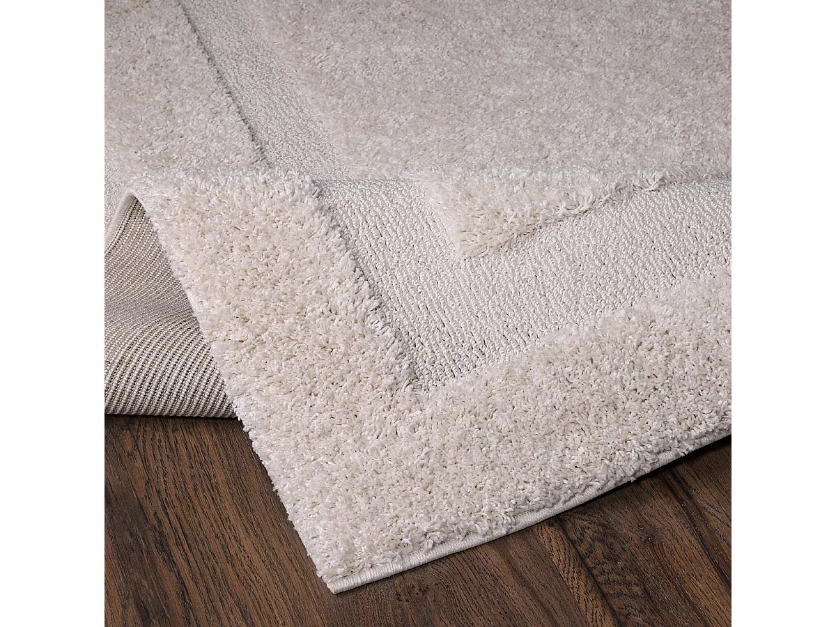 tappeto da soggiorno grande 200x280 tessuto rettangolo beige finto unito modello KOULA