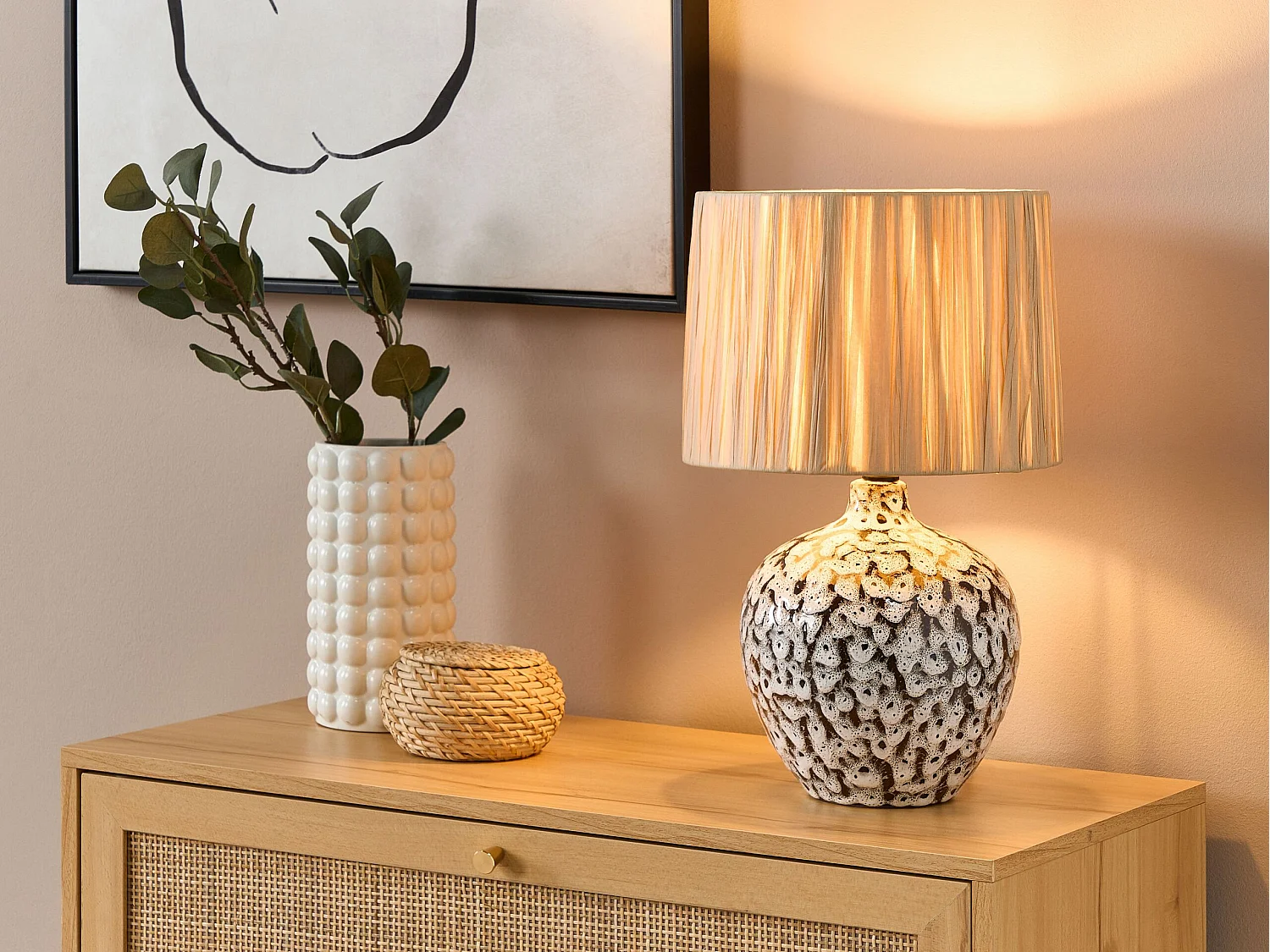 Lampe à poser YUNES Céramique Naturel