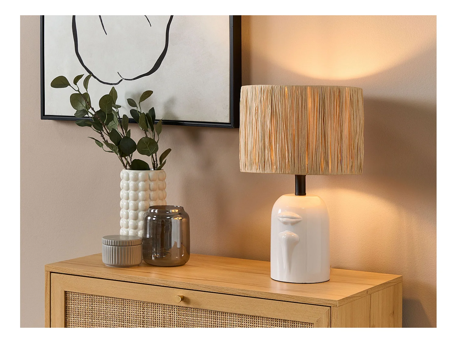 Lámpara de mesa JUBONES Cerámica Natural