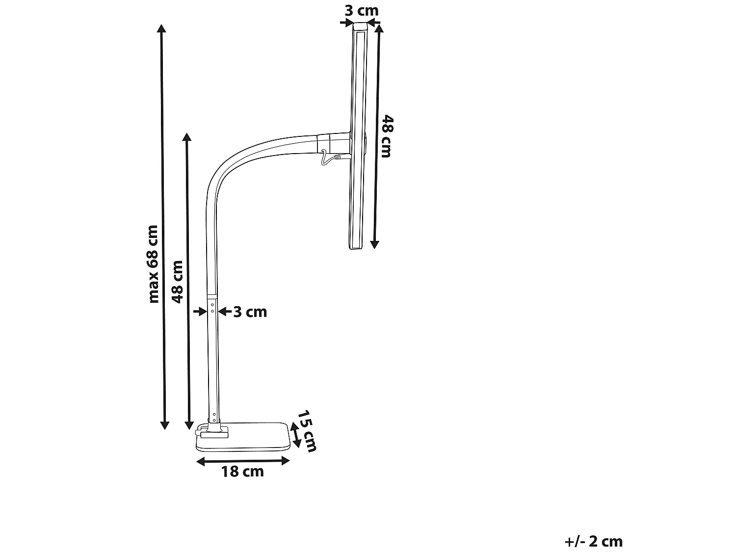 Lampe de bureau LED KOURIS Avec détecteur de mouvement Métal Noir