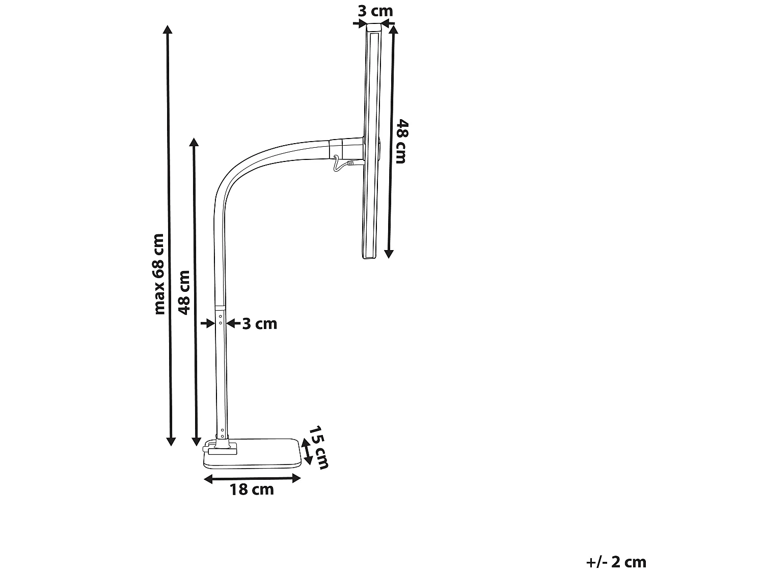 LED Schreibtischlampe KOURIS mit Bewegungsmelder Metall Schwarz