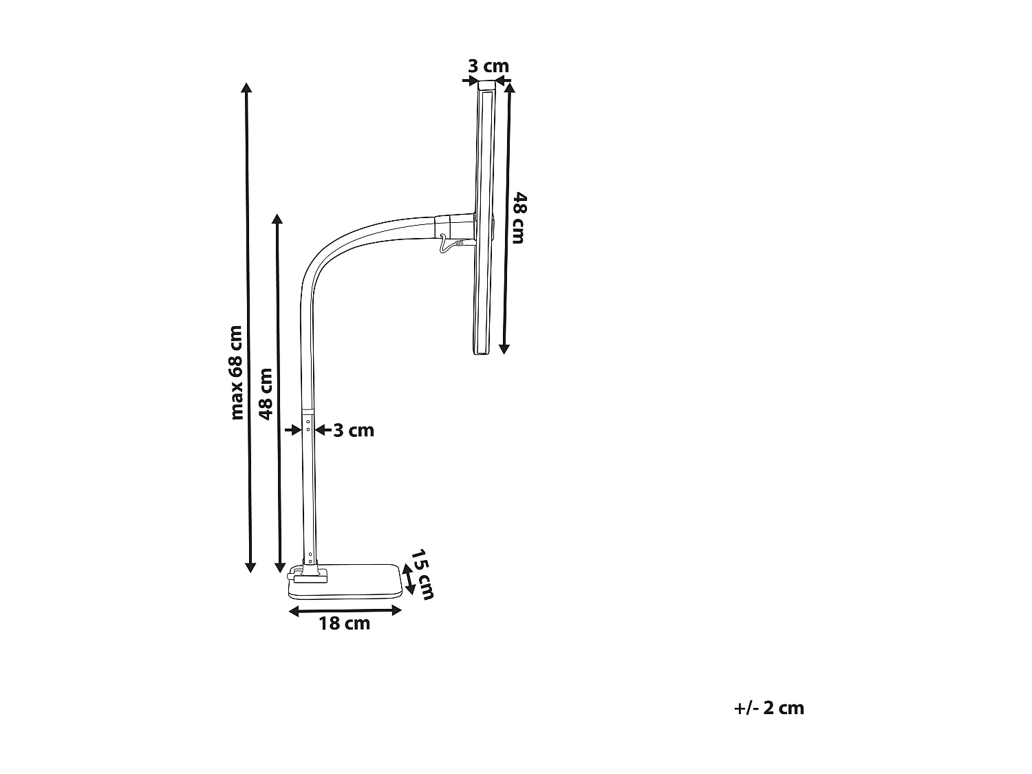Lampe de bureau LED KOURIS Avec détecteur de mouvement Métal Noir