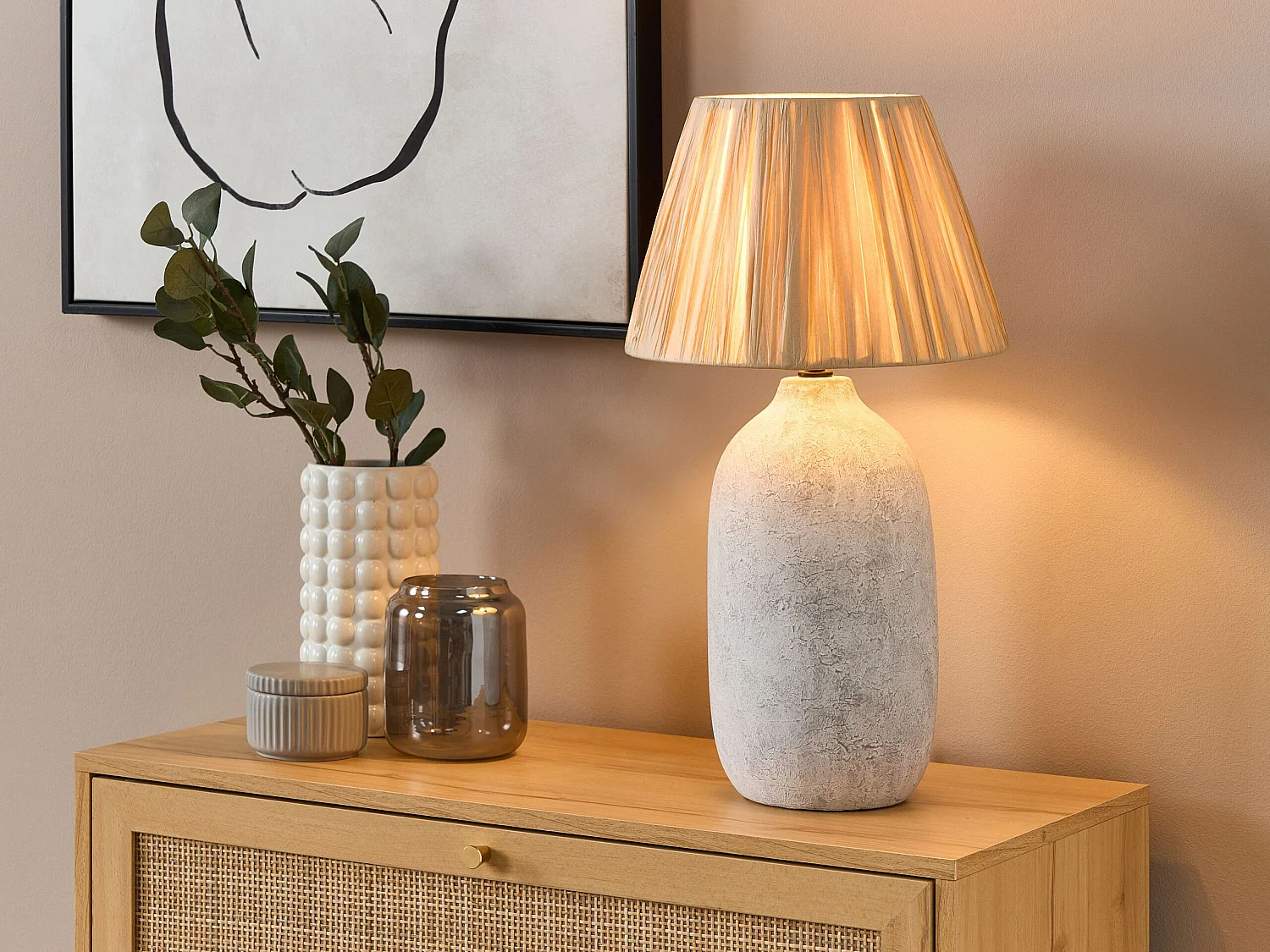 Lampe à poser MATILDE Céramique Gris