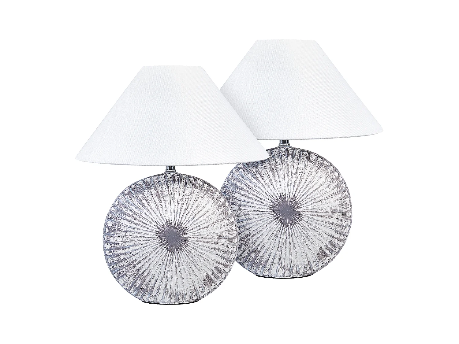 Lot de 2 lampes de bureau YUNA Céramique Argenté