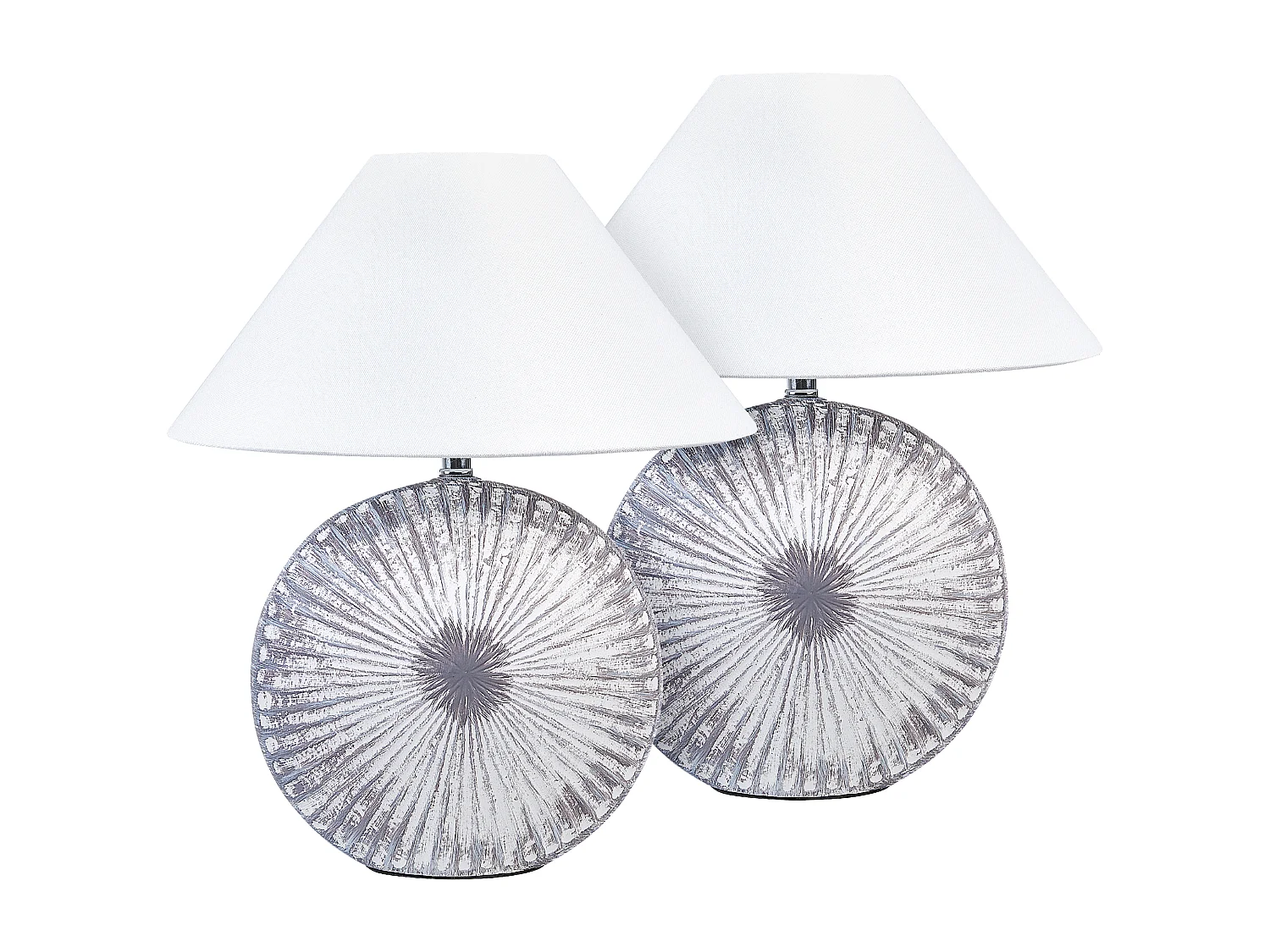 Lot de 2 lampes de bureau YUNA Céramique Argenté