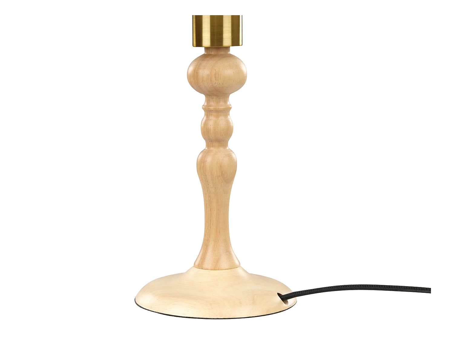 Tischlampe Holz hellbraun mit Stoffschirm weiß Kegelform 39 cm Retro-Stil Cooks