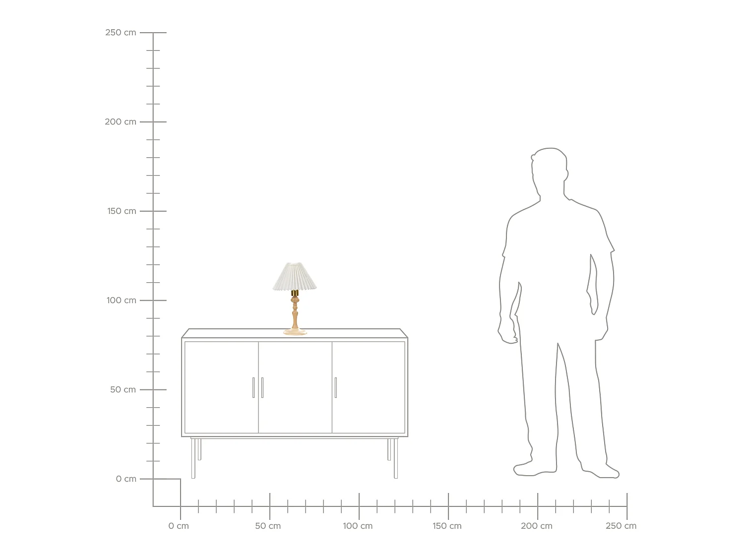 Tischlampe Holz hellbraun mit Stoffschirm weiß Kegelform 39 cm Retro-Stil Cooks