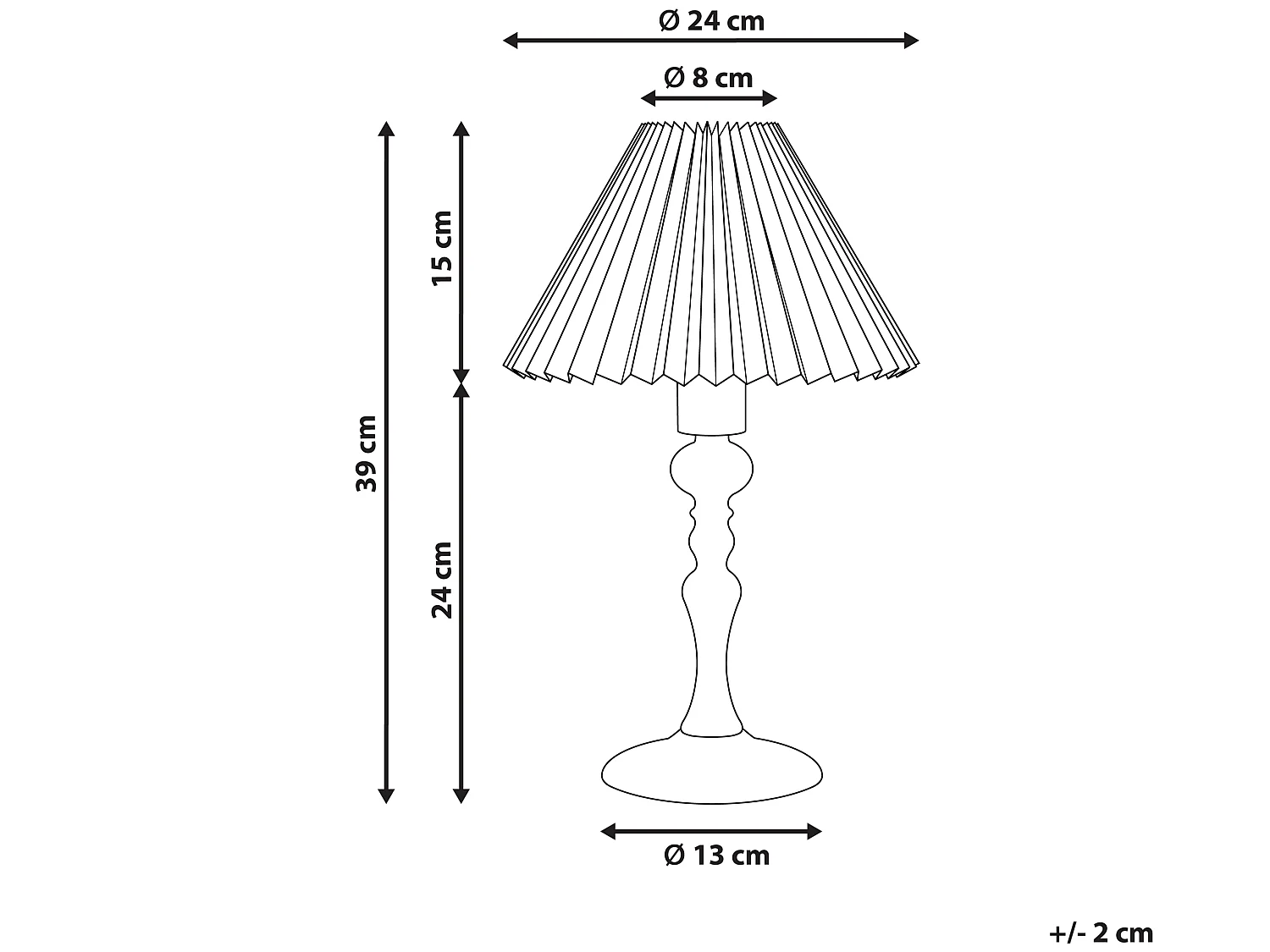 Tafellamp COOKS Eikenhout Lichtbruin/wit