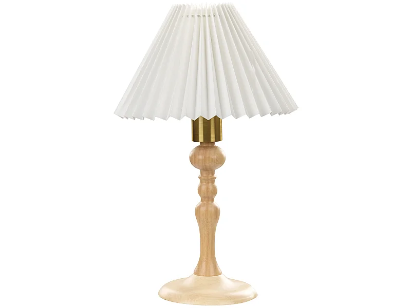 Candeeiro de mesa COOKS Madeira de carvalho Castanho claro/Branco