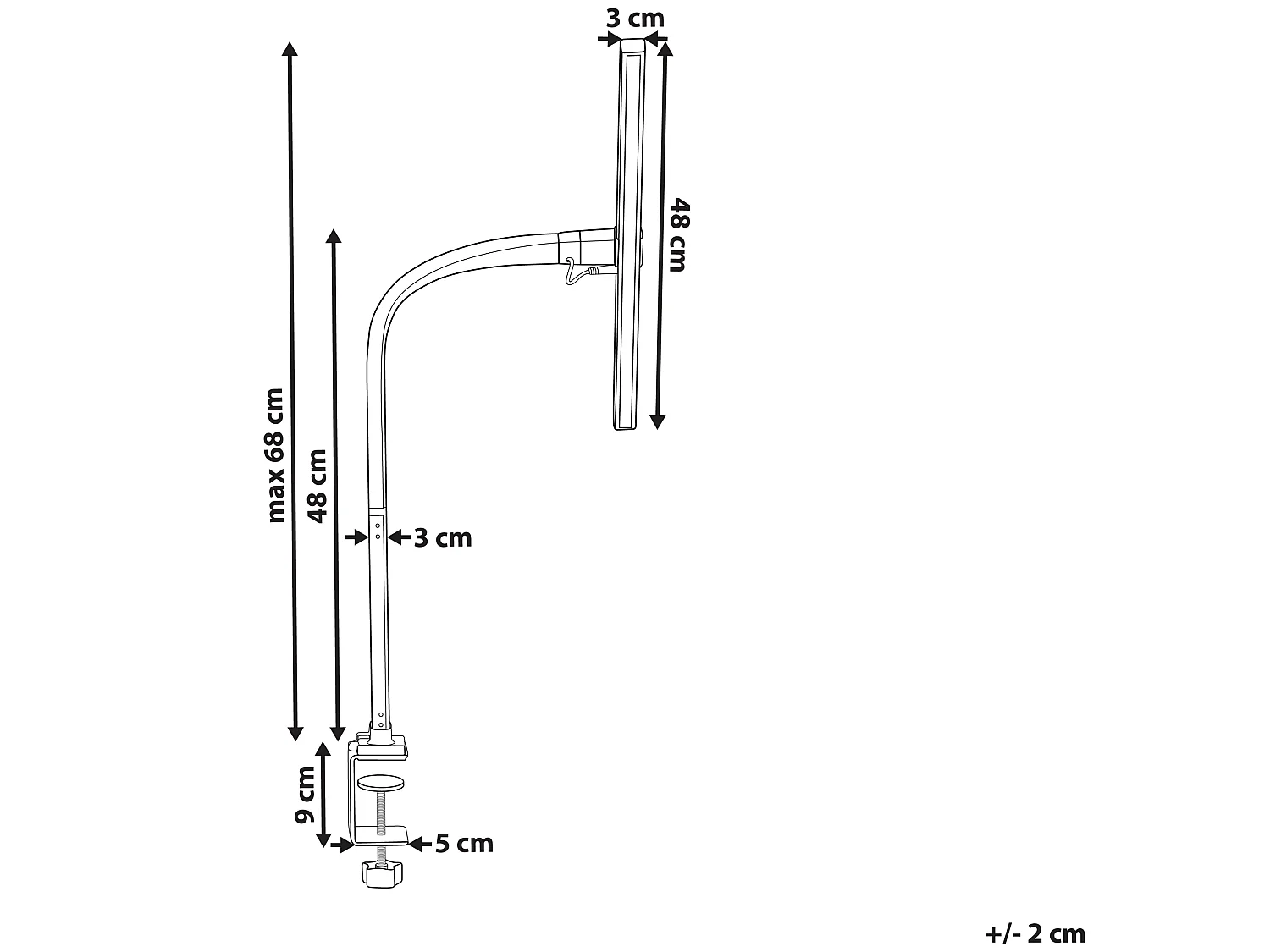 Lampa biurkowa zaciskowa AURIGA Z czujnikiem ruchu Metal Czarny