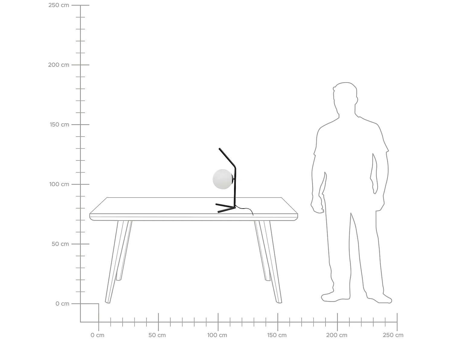 Tischlampe aus Glas Metall schwarz / weiß 47 cm Kugelform Modern Wapiti