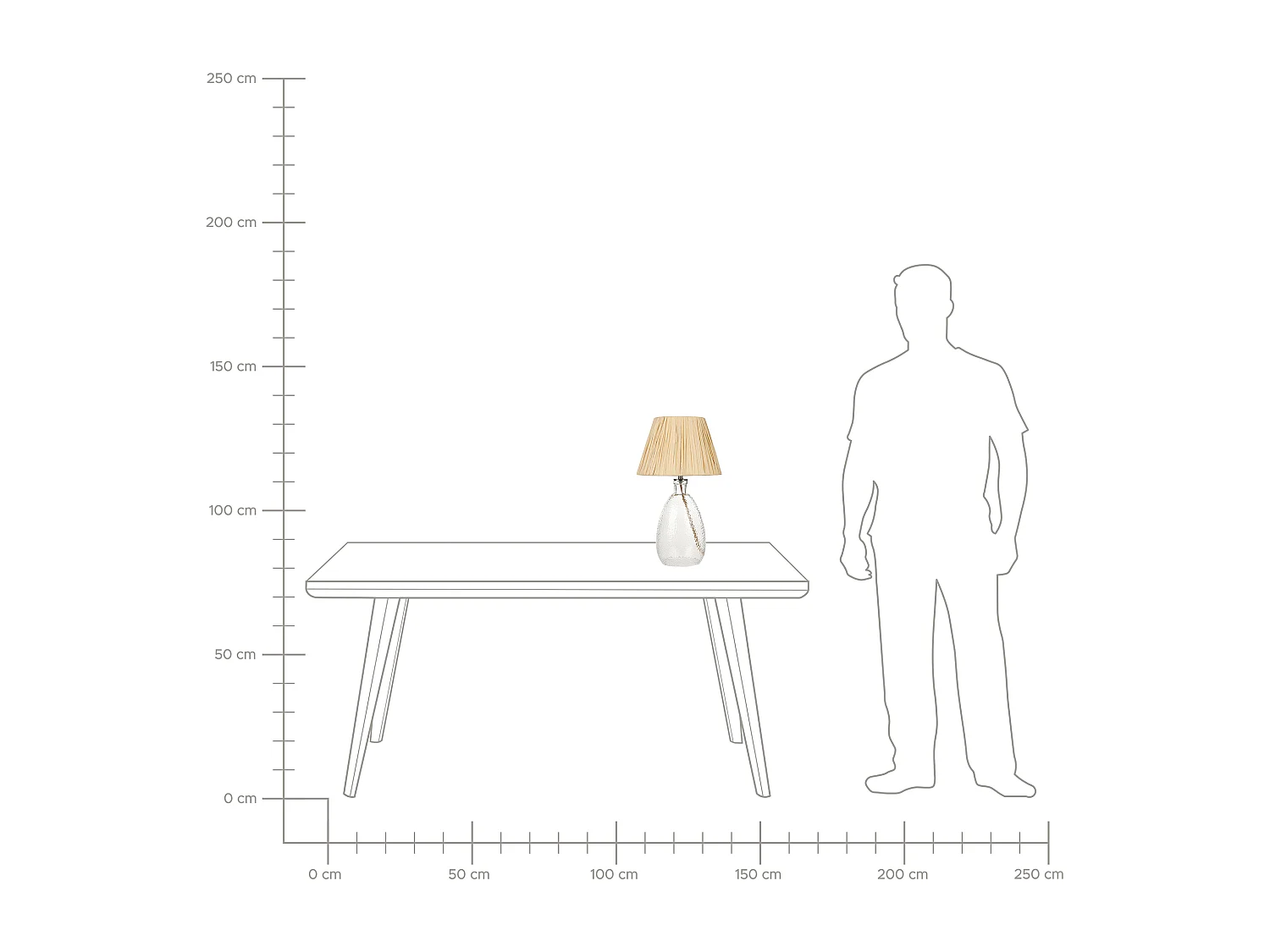 Tischleuchte BLANCO Glas Naturfarben