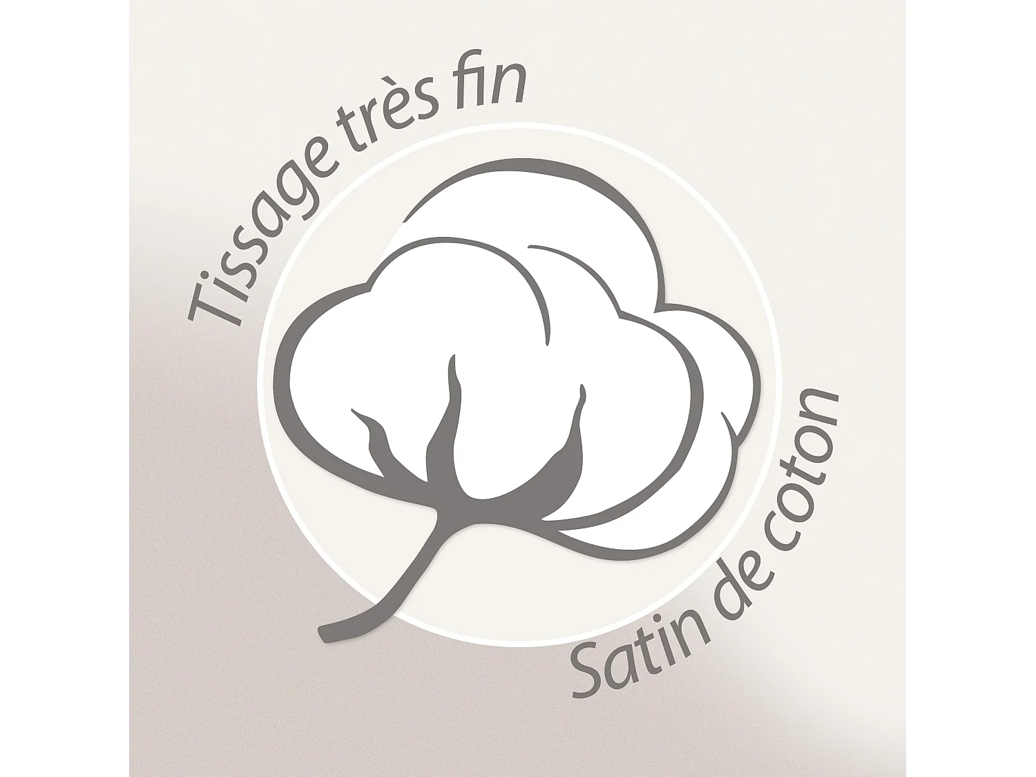 Parure de lit 240x220 cm satin de coton CAYENNE beige Ficelle 3 pièces