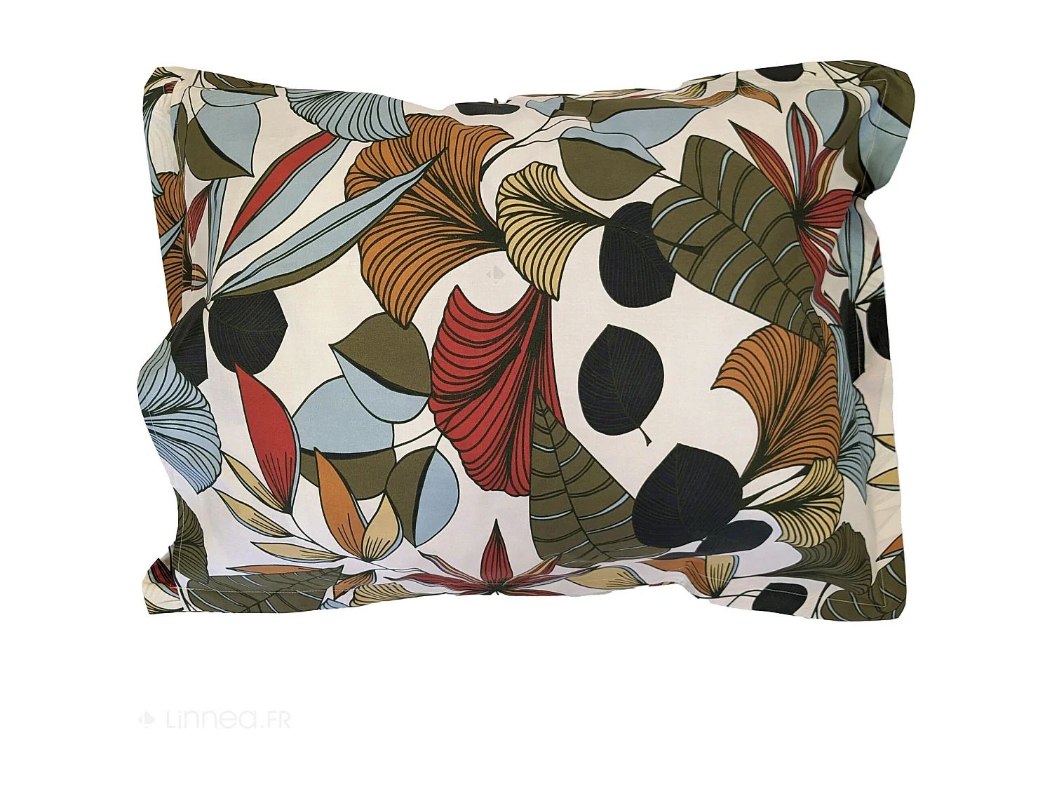 Taie d'oreiller 50x70 cm percale coton CASCADE vert Sauge