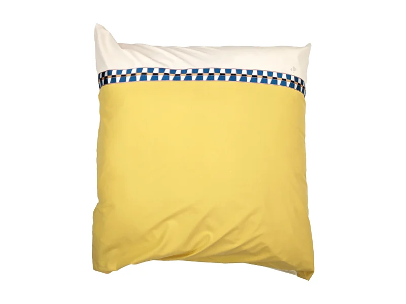 Taie d'oreiller bicolore 65x65 cm percale coton ROMY Ambre